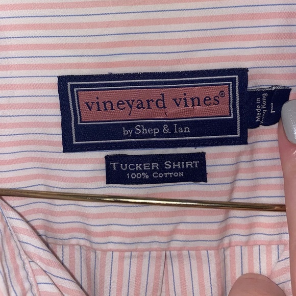 Vineyard Vines Pinpoint Oxford Stripe Tucker Shirt - Picture 3 of 4